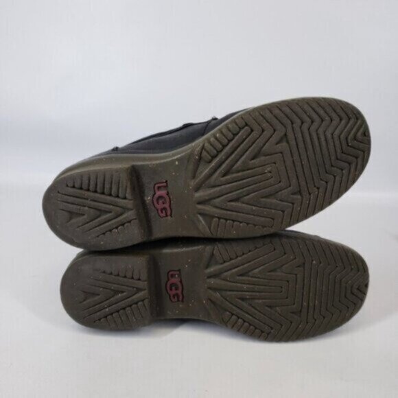 Ugg Cecile Leather Waterproof Ankle Boot Lace Up Black - Picture 12 of 14